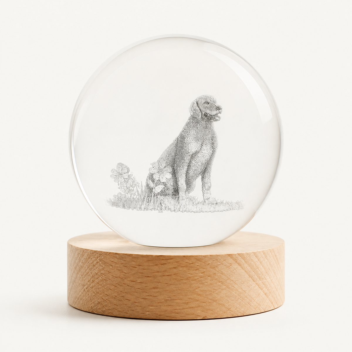
Zodiac Crystal – Engraved Crystal Ball Lamp - Dog variant