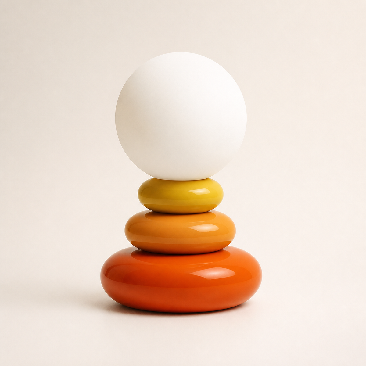 
Stone Cairn – Ceramic Stacked Stone-Style Table Lamp - Orange variant