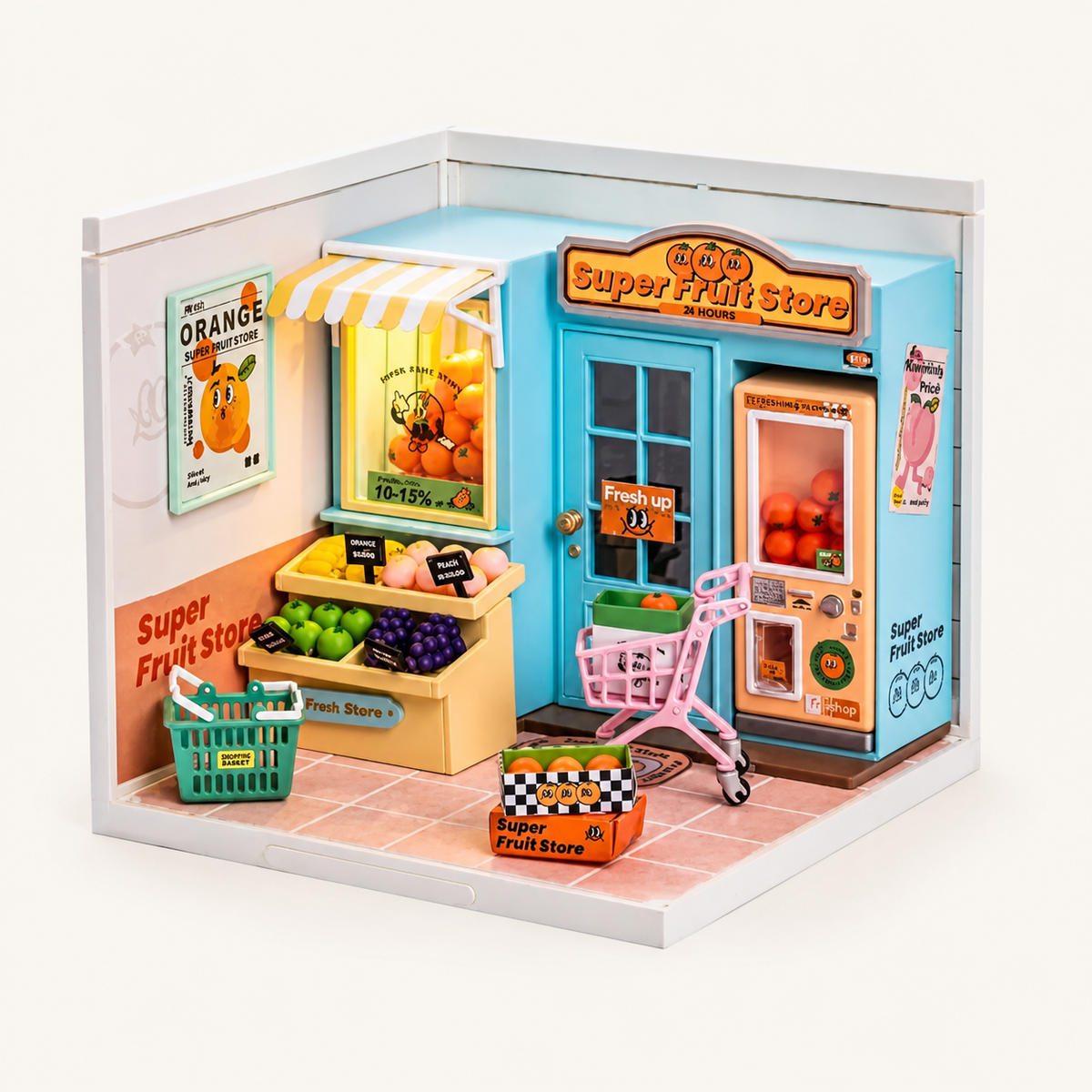 Corner Café – Miniature Shop Building Block Set with LED - BTDW003 variant