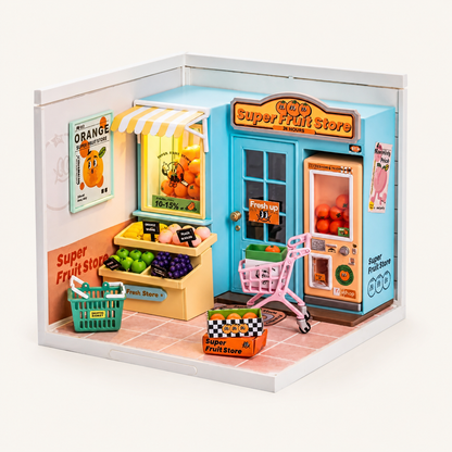 Corner Café – Miniature Shop Building Block Set with LED