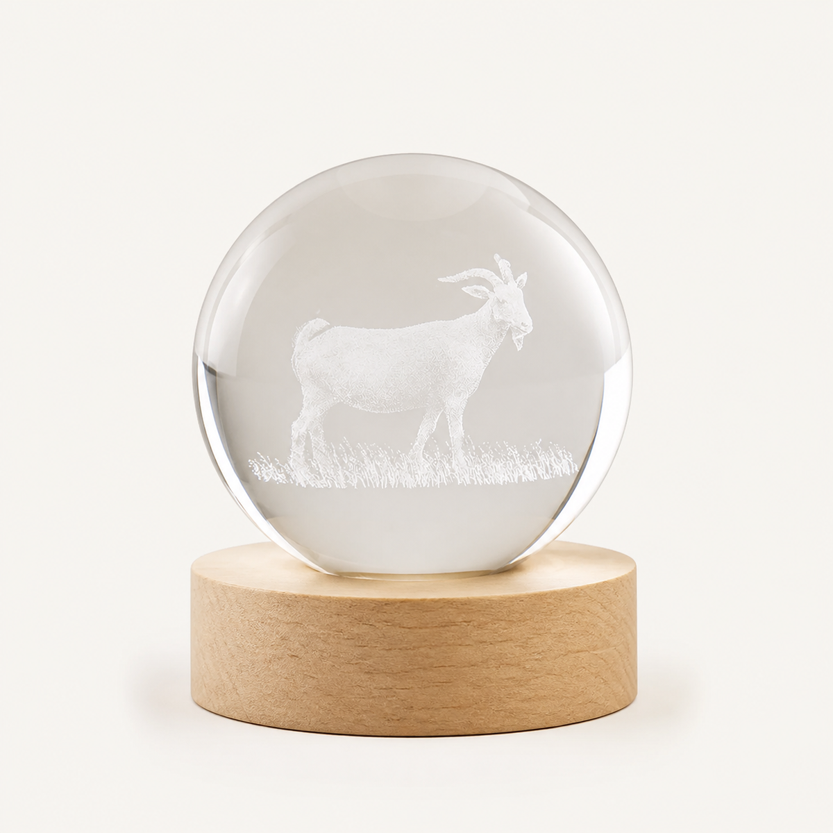 
Zodiac Crystal – Engraved Crystal Ball Lamp - Goat variant