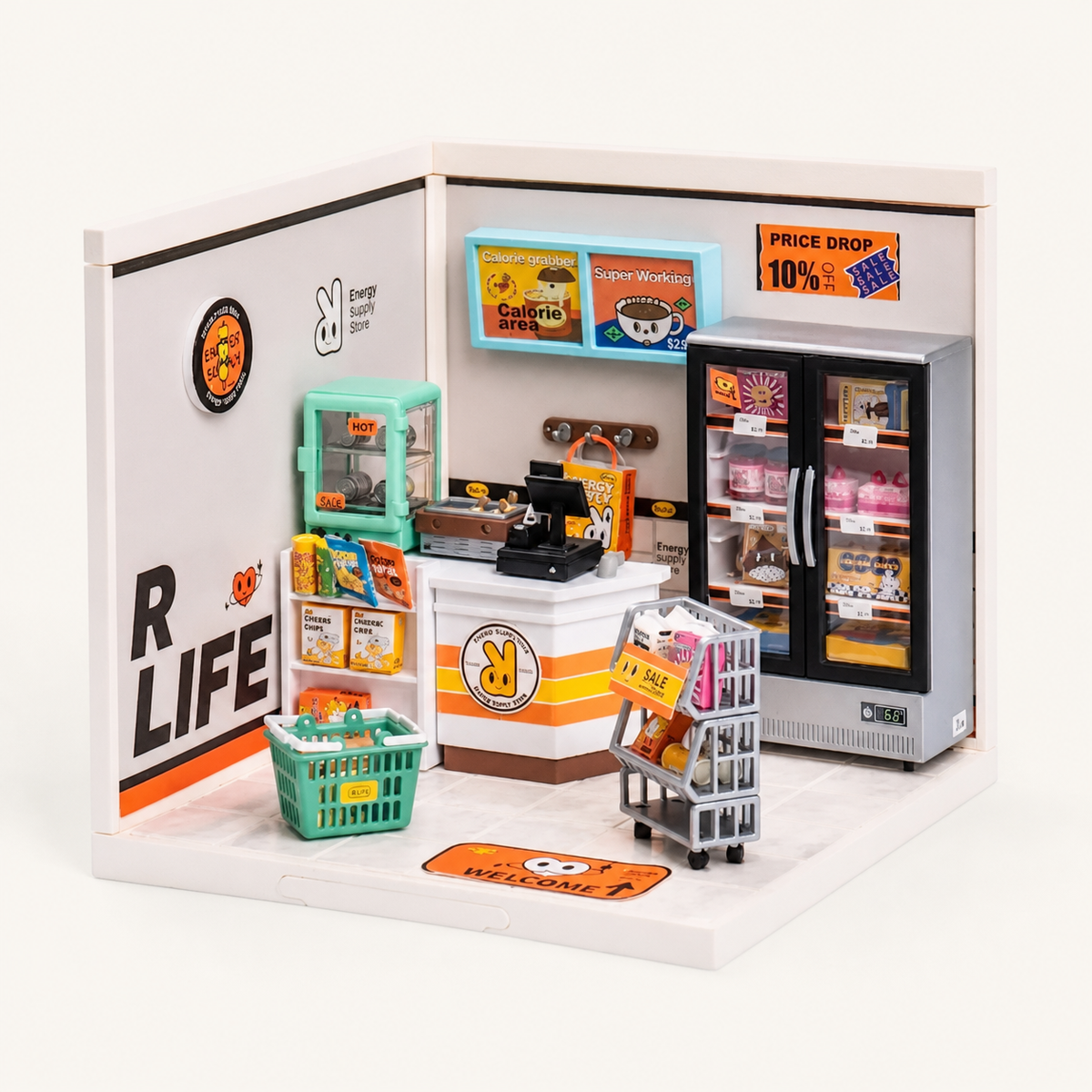 
Corner Café – Miniature Shop Building Block Set with LED - BTDW002 variant
