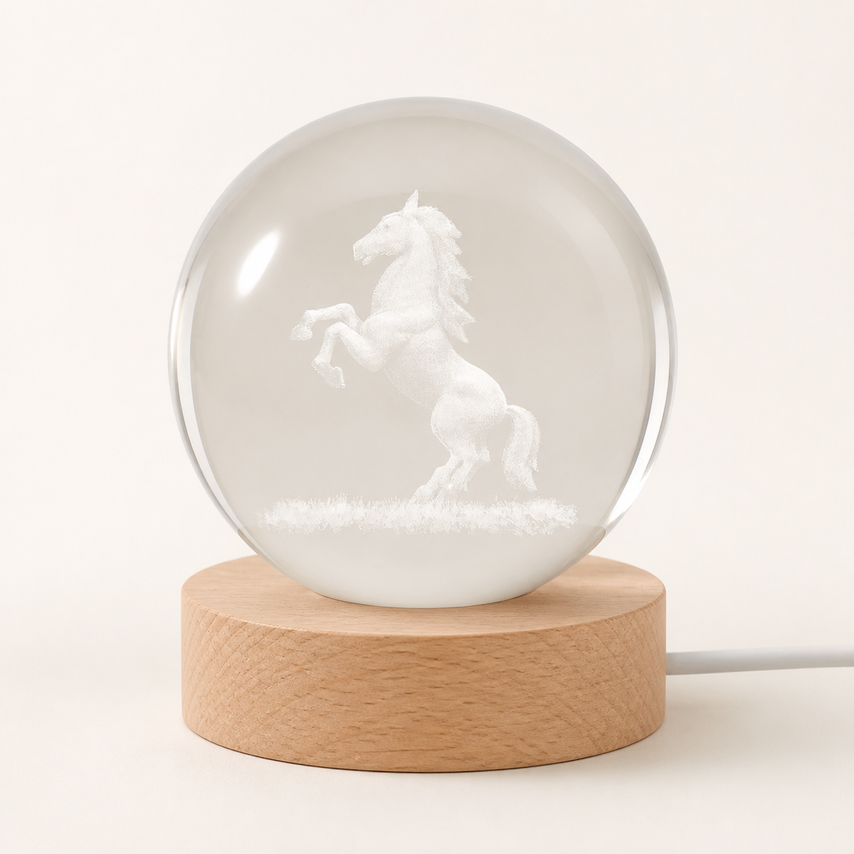 
Zodiac Crystal – Engraved Crystal Ball Lamp - Horse variant