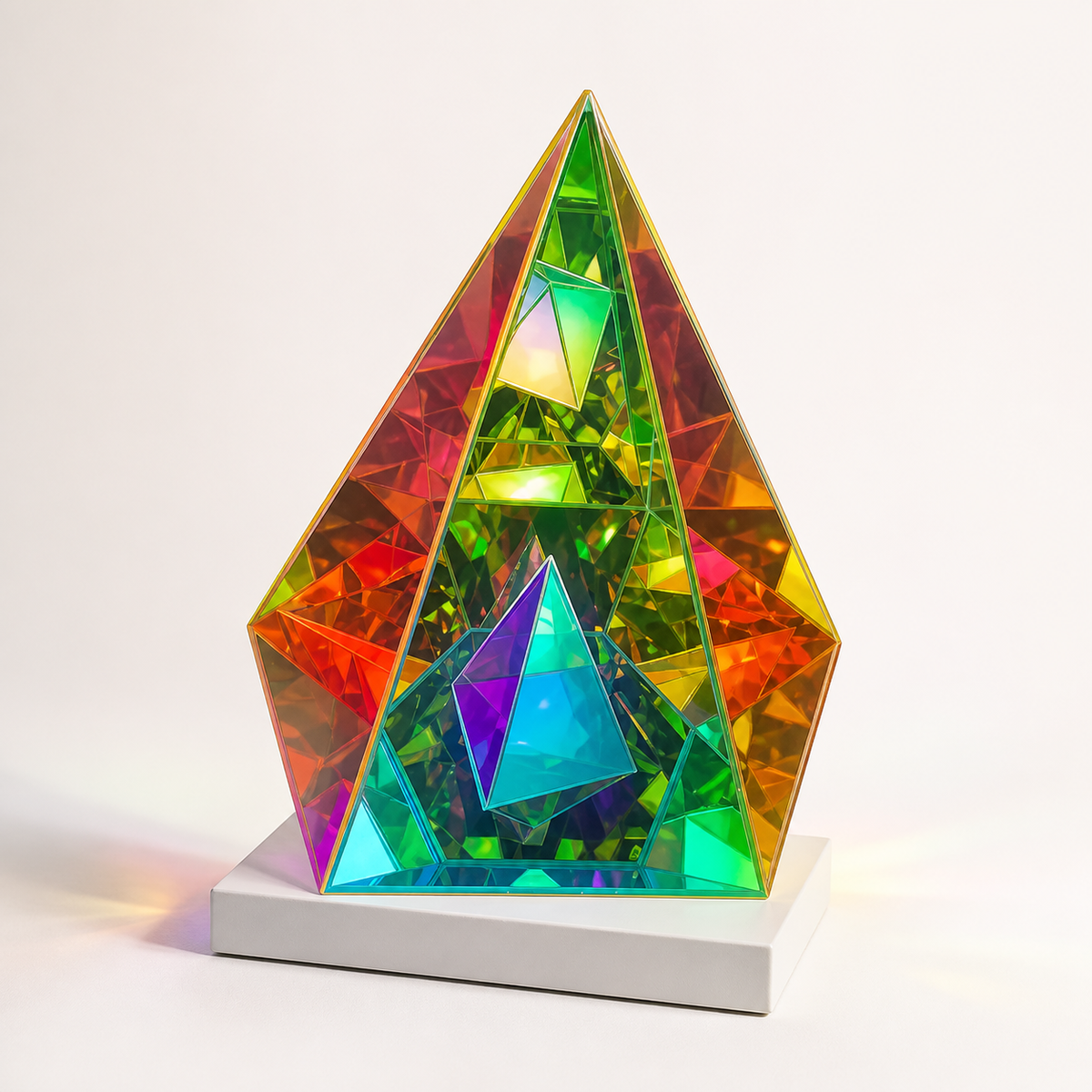 
Hologram Prism – Decorative Acrylic Sculpture Lamp - studio view