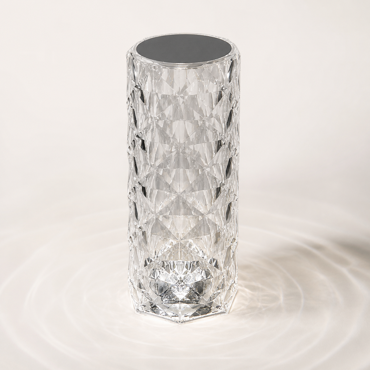 Crystal Rose – Rechargeable 16-Color Bedside Lamp - studio view