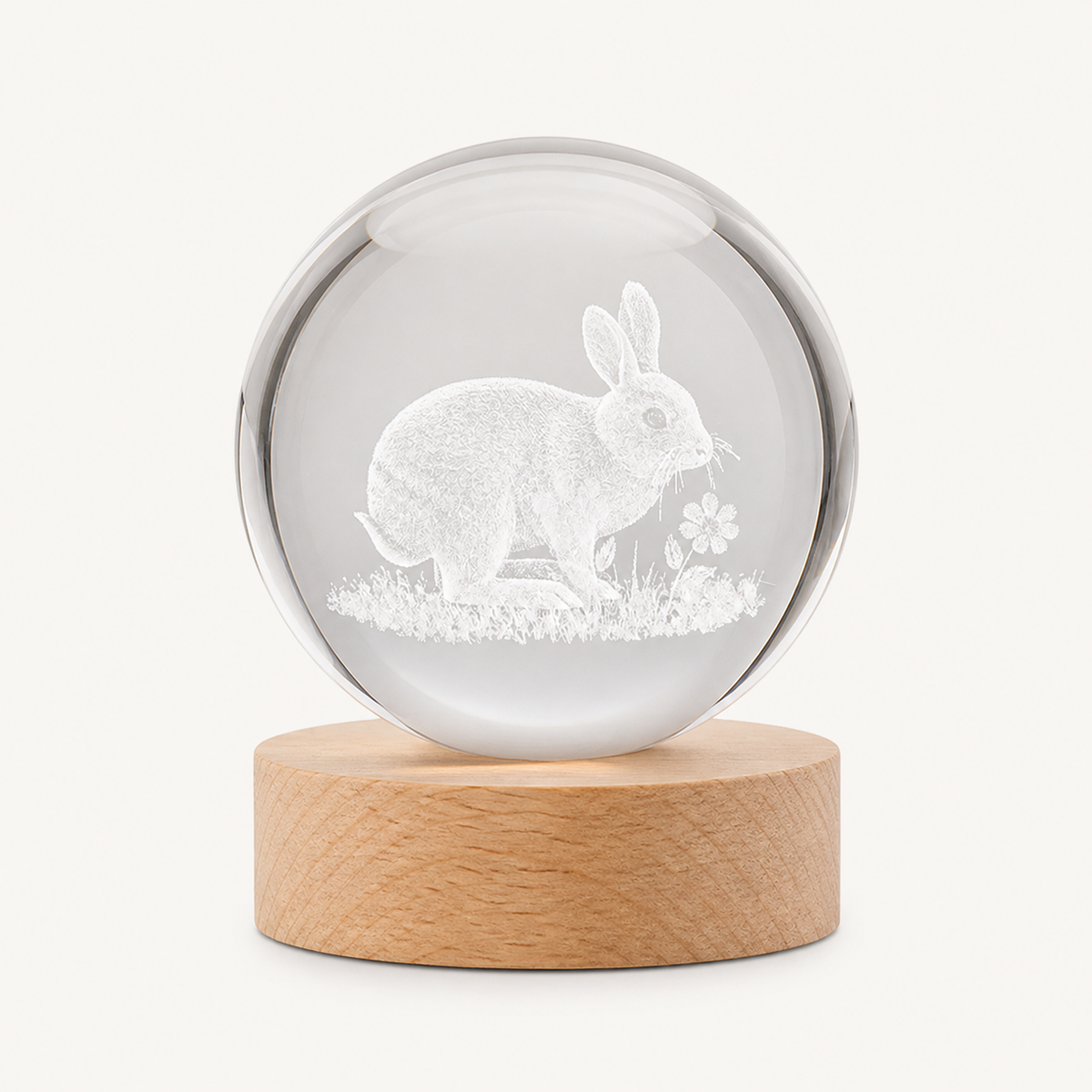 
Zodiac Crystal – Engraved Crystal Ball Lamp - Rabbit variant
