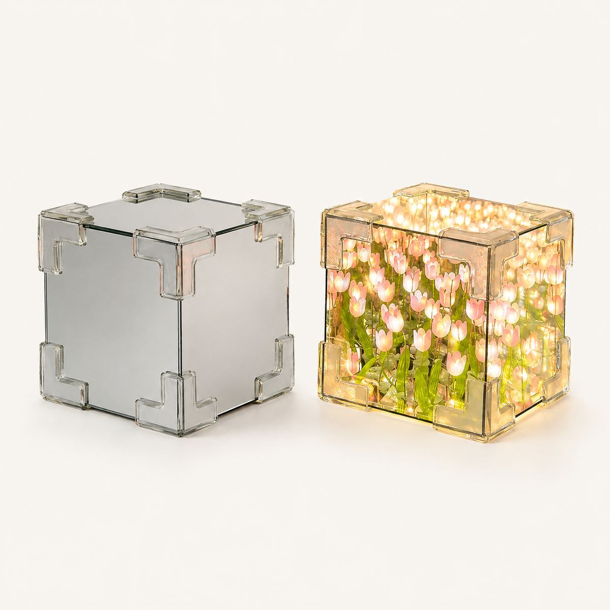 Tulip Mirror XL – DIY Tulip Mirror Cube Lamp Kit - studio view