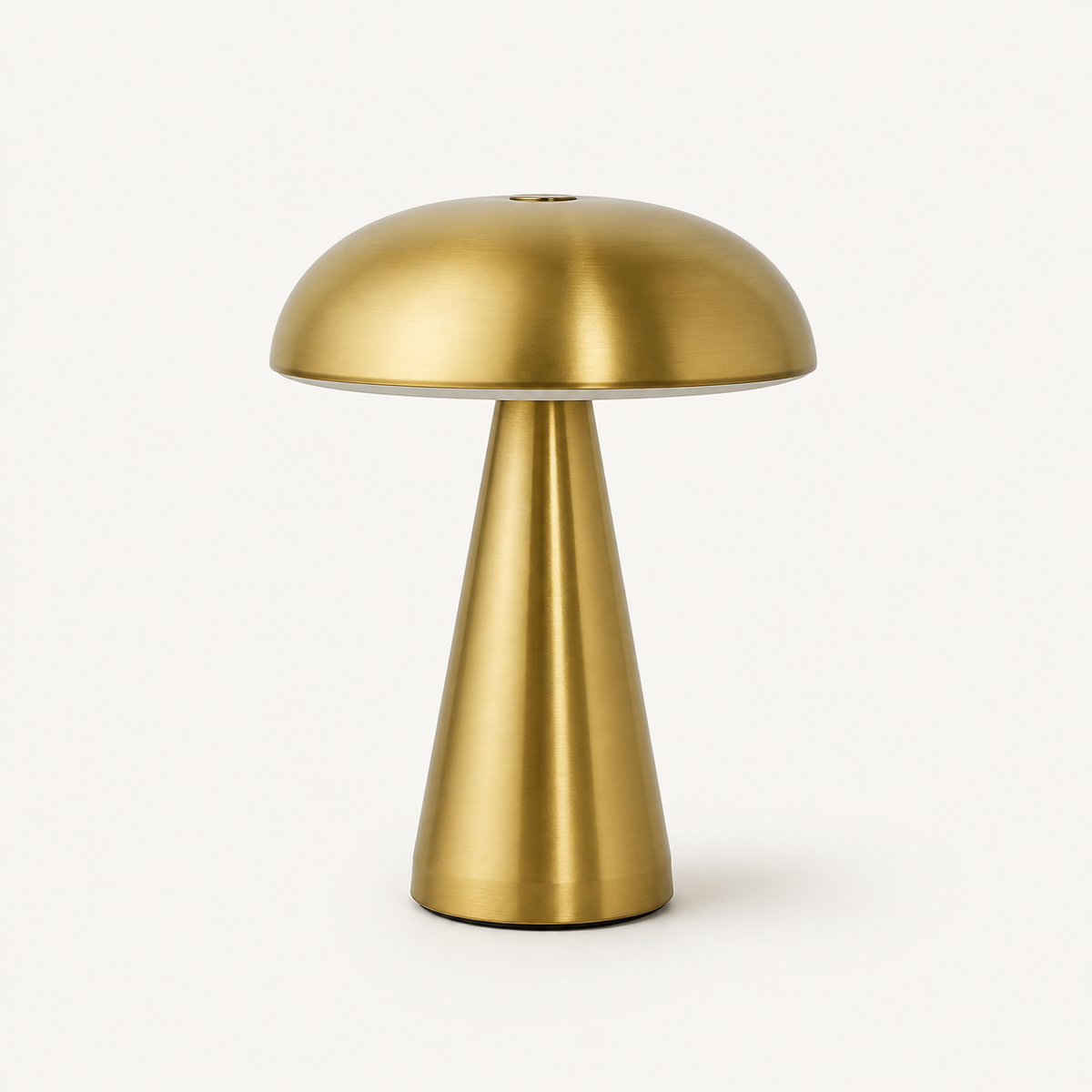 Golden Cap – Rechargeable Metal Mushroom Table Lamp - studio view