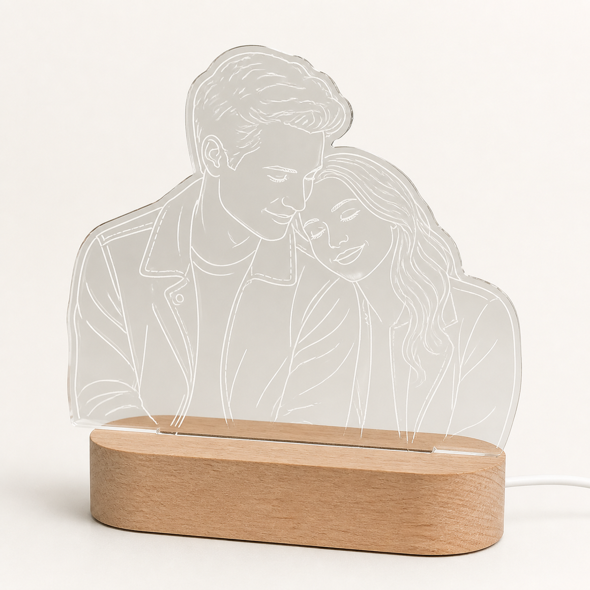 
Line Portrait – Personalized 3D Photo Lamp - studio view