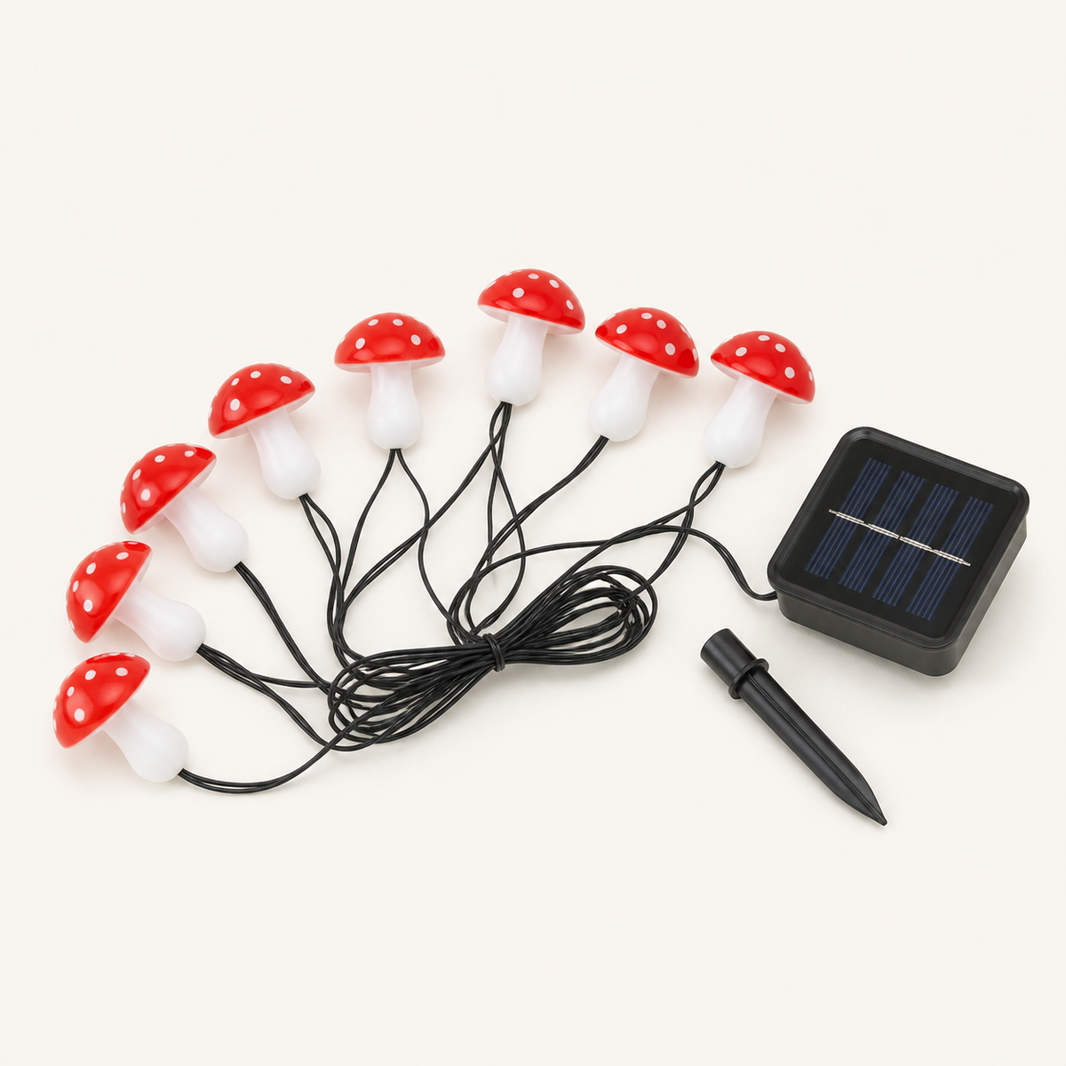 
Toadstool Path – Solar Mushroom Garden Lamps - studio view