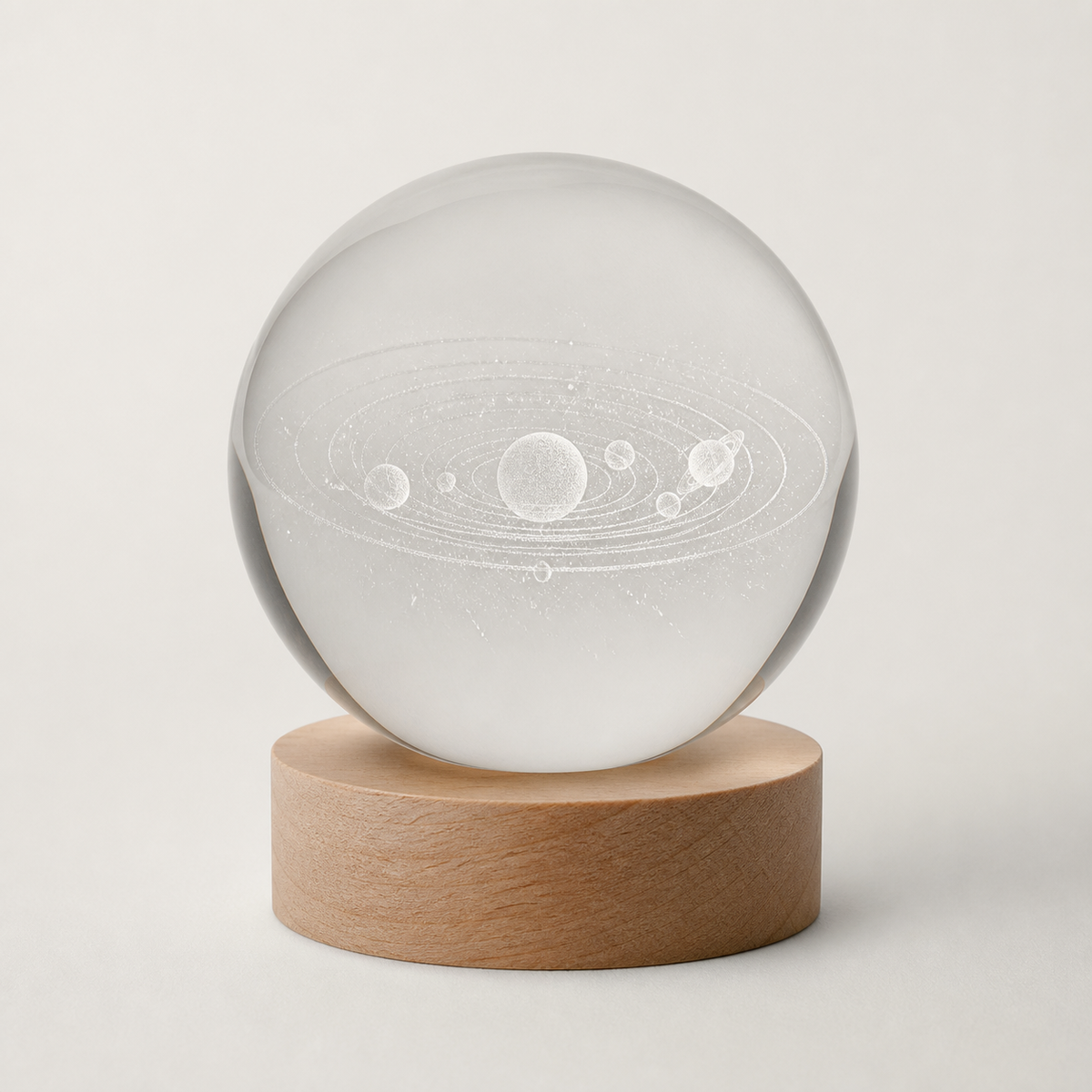 Solar System – Crystal Ball Space Lamp - studio view