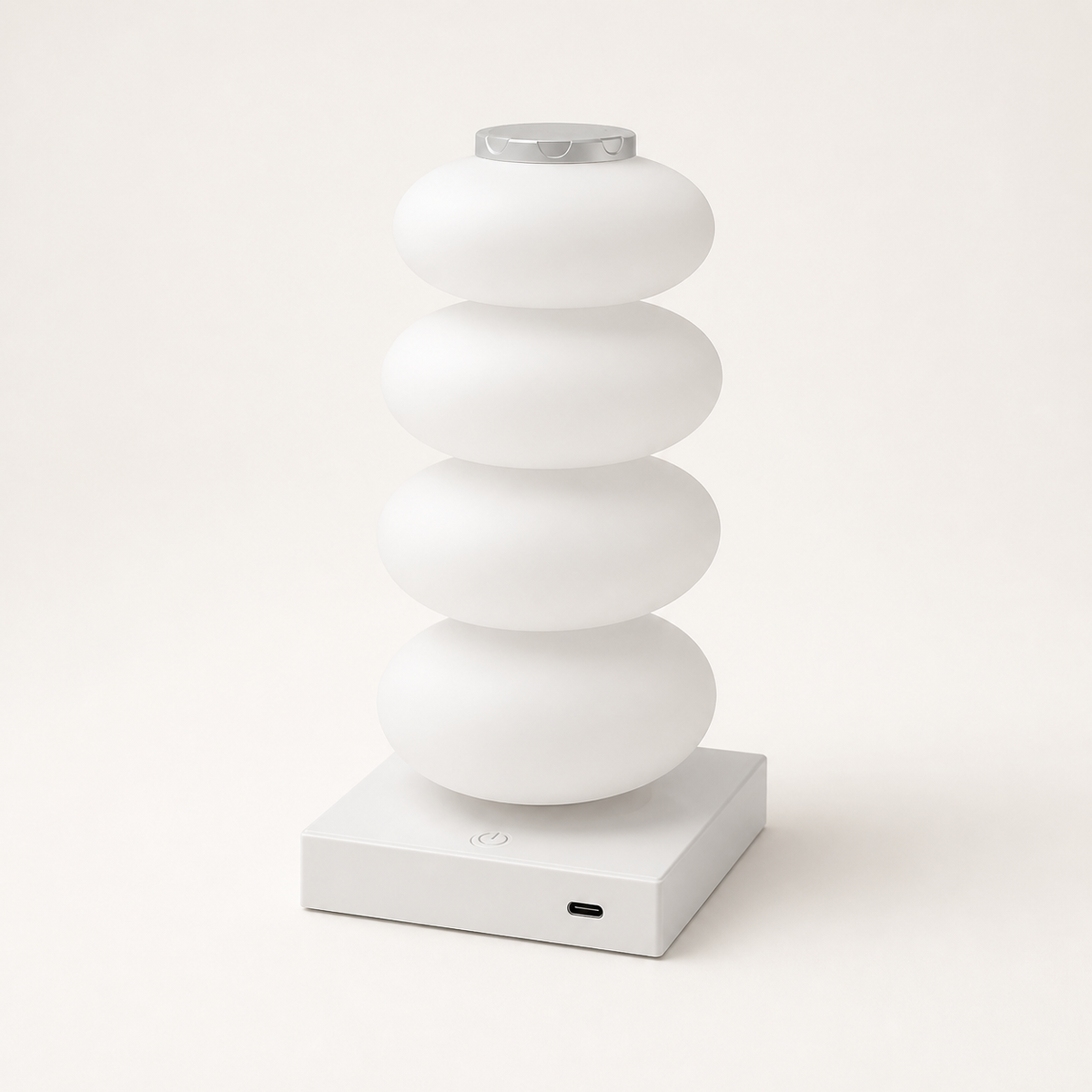 Pebble Totem – RGB Strip Table Lamp - studio view