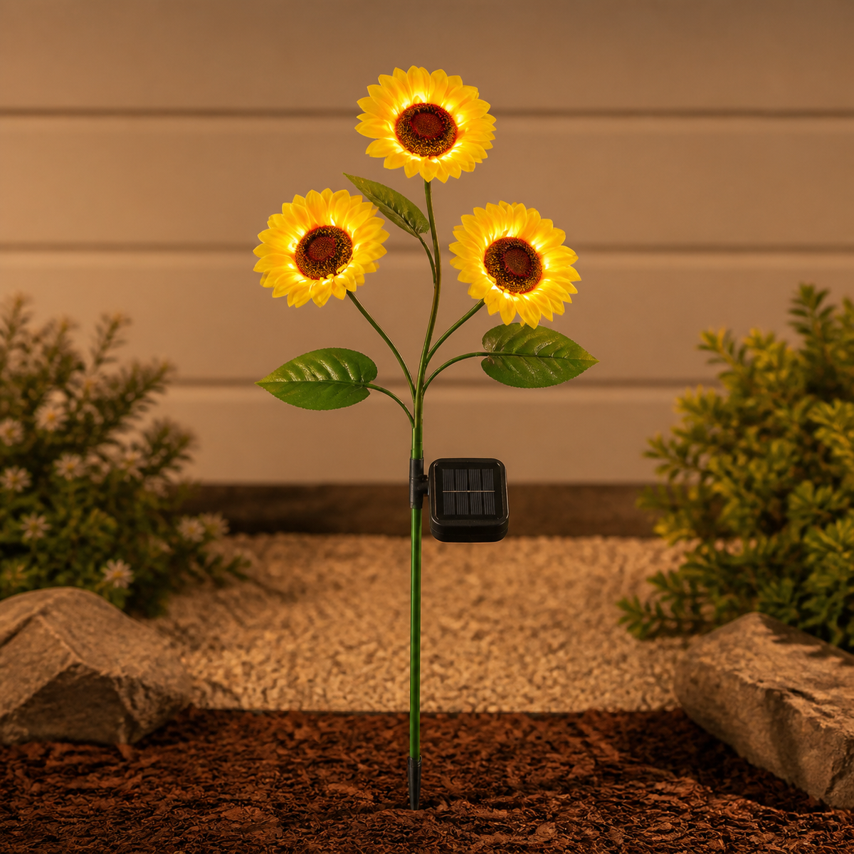 Solar Sunflowers – Solar Sunflower Garden Lamp - studio view