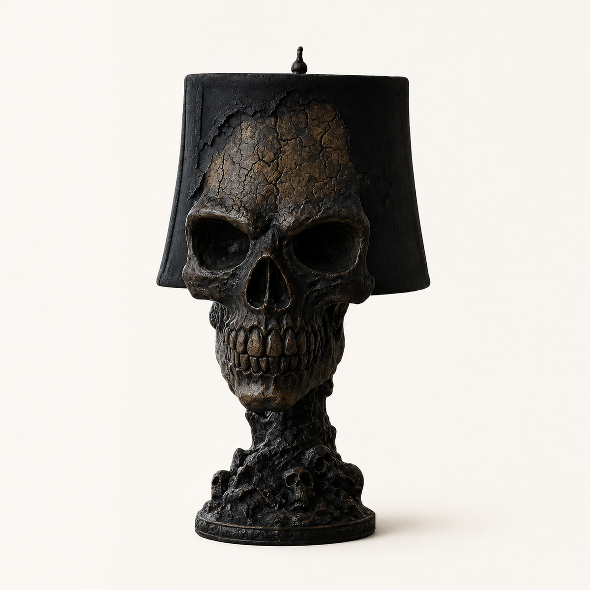 Cracked Skull – Resin Skull Lamp - studio view