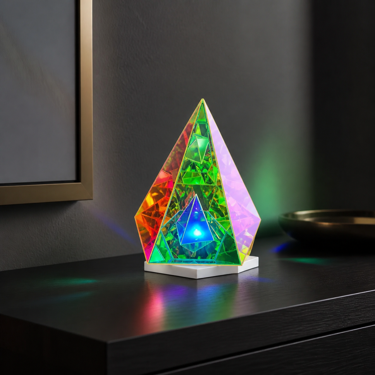 Hologram Prism – Decorative Acrylic Sculpture Lamp