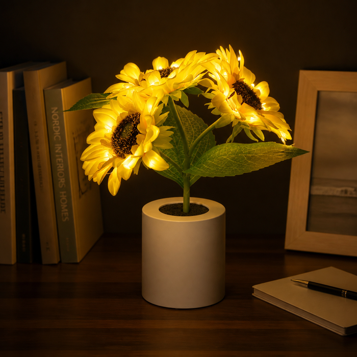 Copper Sunflowers – Copper-Wire Sunflower Lamp
