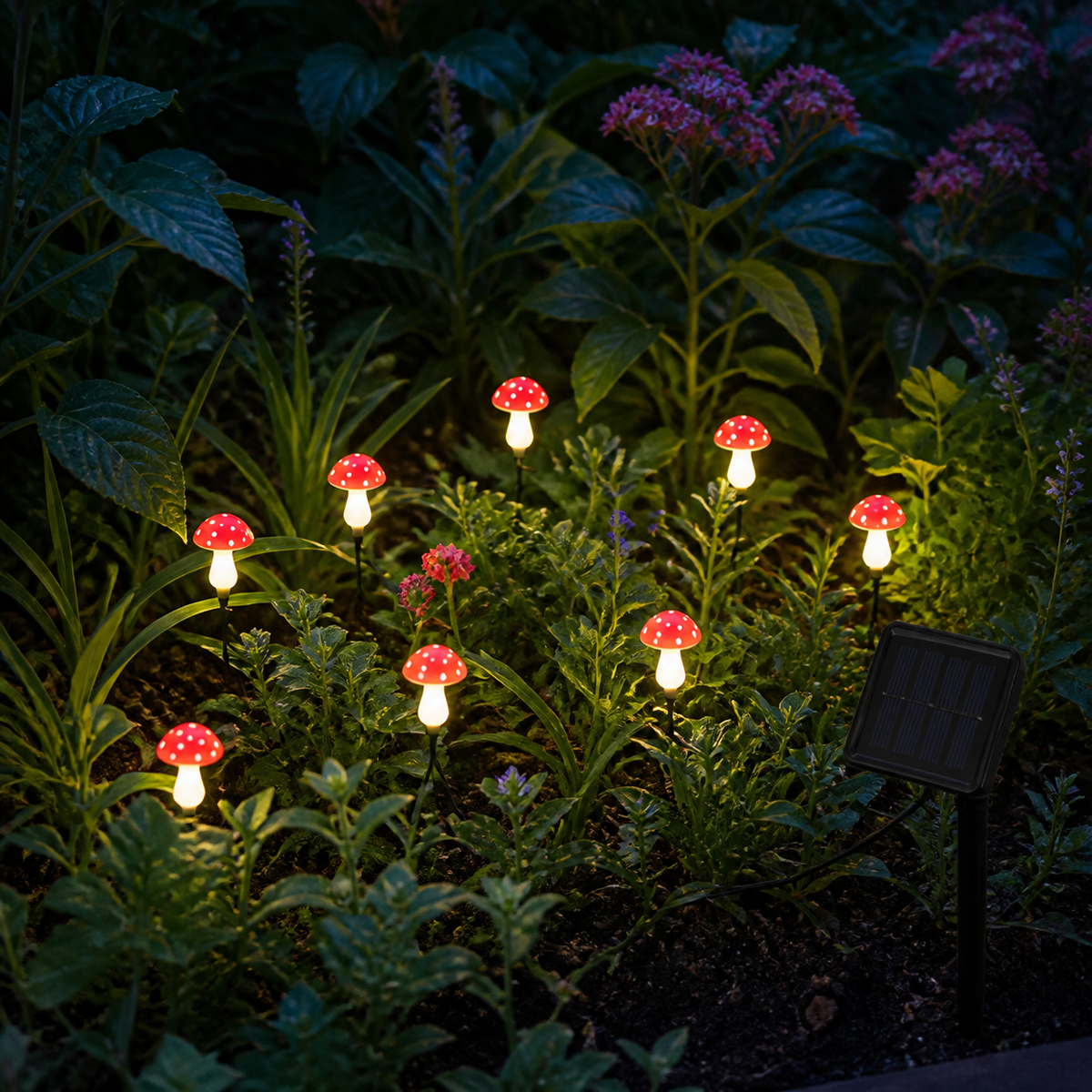 
Toadstool Path – Solar Mushroom Garden Lamps