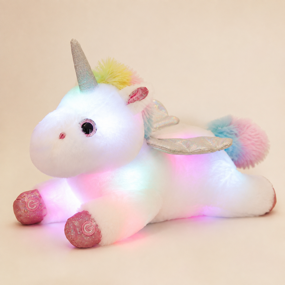 ObiSparkle – LED Light-Up Unicorn Plush Toy - studio view