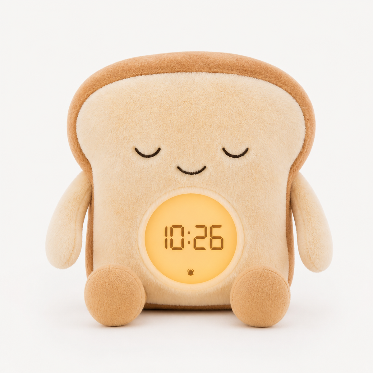 
ObiCrumb – Plush Toast Alarm Clock & Night Lamp - studio view