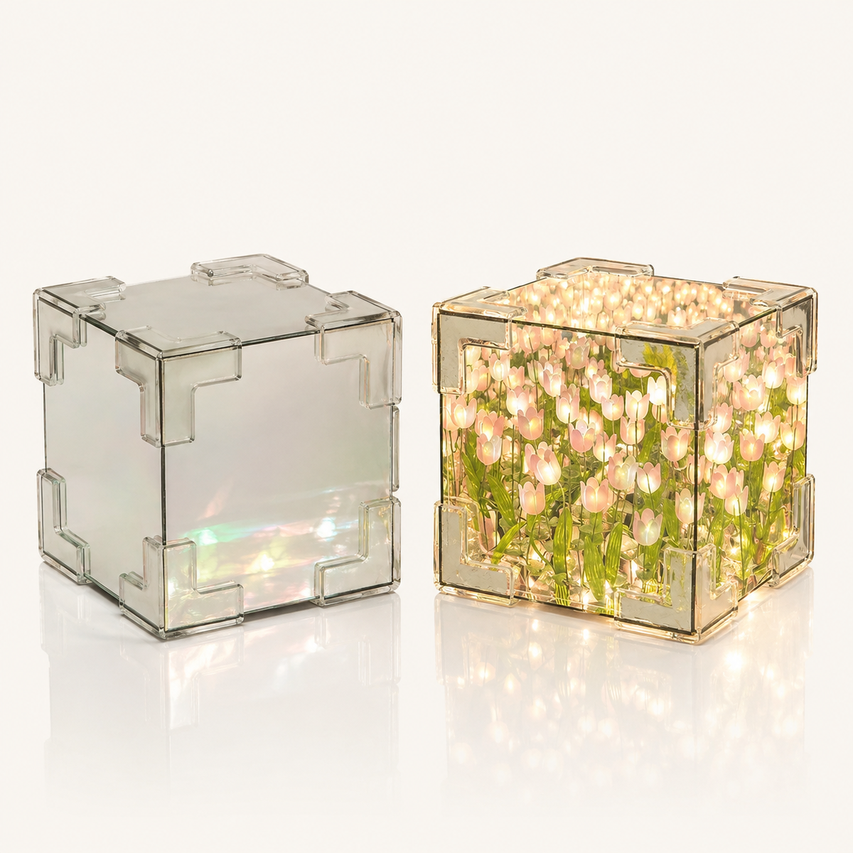 
Tulip Mirror XL – DIY Tulip Mirror Cube Lamp Kit - studio view