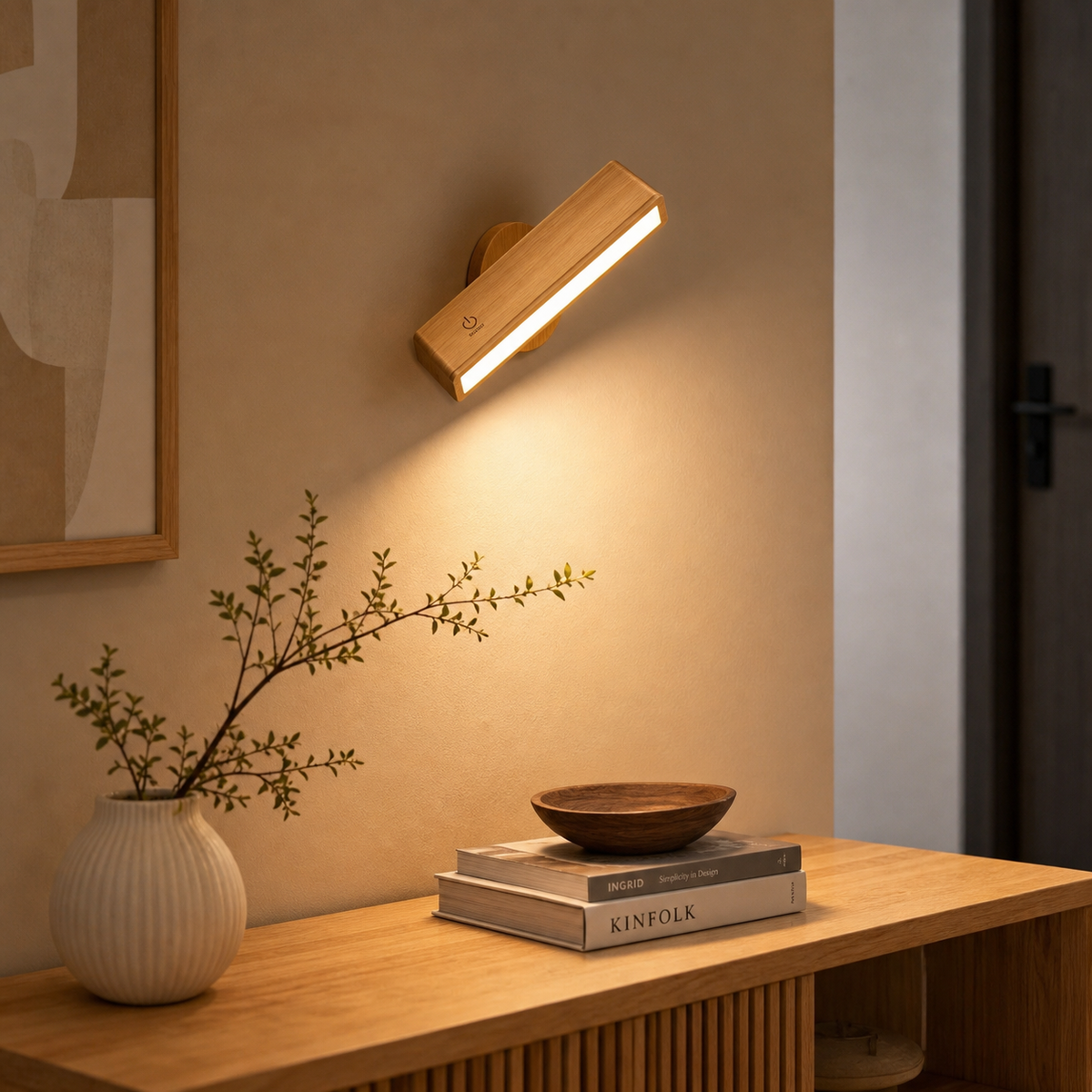 Beech Line – Beech Wood Magnetic Wall Lamp
