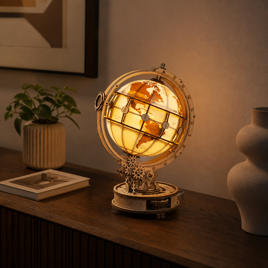 World Explorer – Wooden Globe Lamp Kit