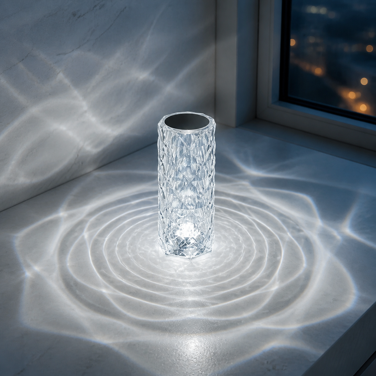 Crystal Rose – Rechargeable 16-Color Bedside Lamp