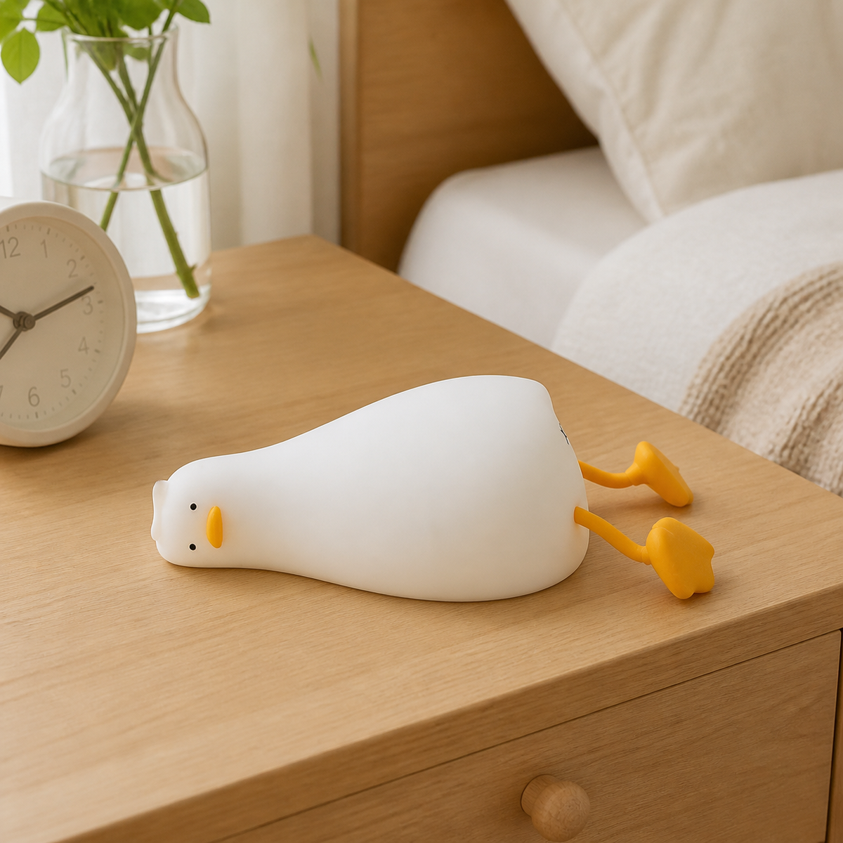 
ObiFlopsy – Lying-Flat Duck Night Lamp - daytime view