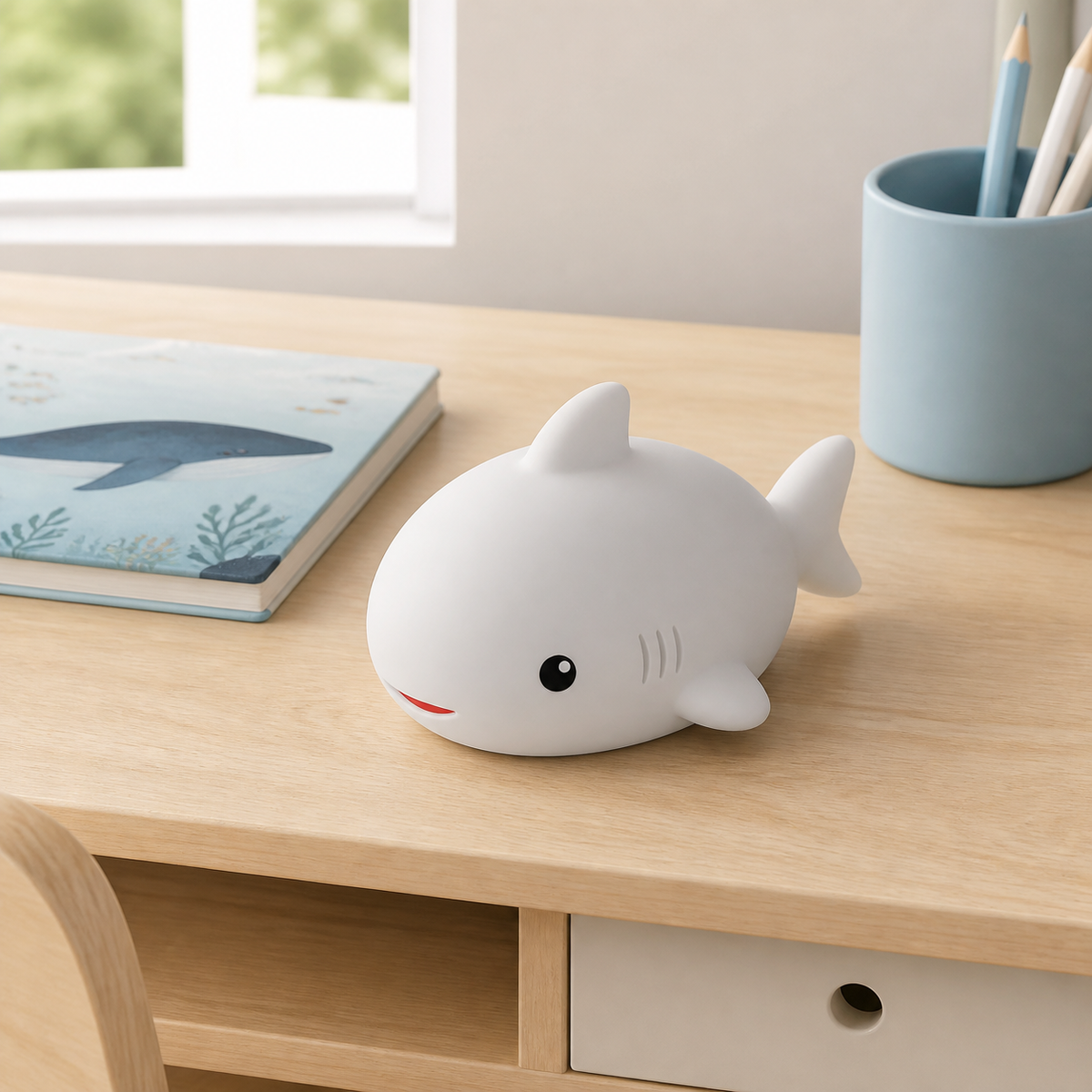 ObiSharky – Silicone Shark Night Lamp - daytime view