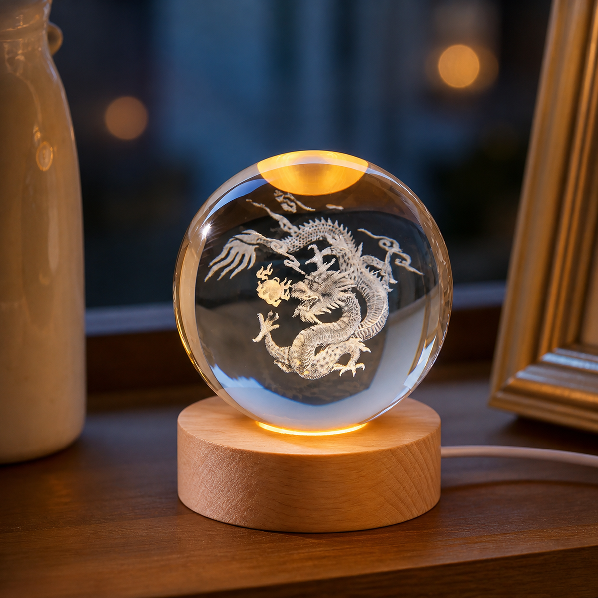 
Zodiac Crystal – Engraved Crystal Ball Lamp