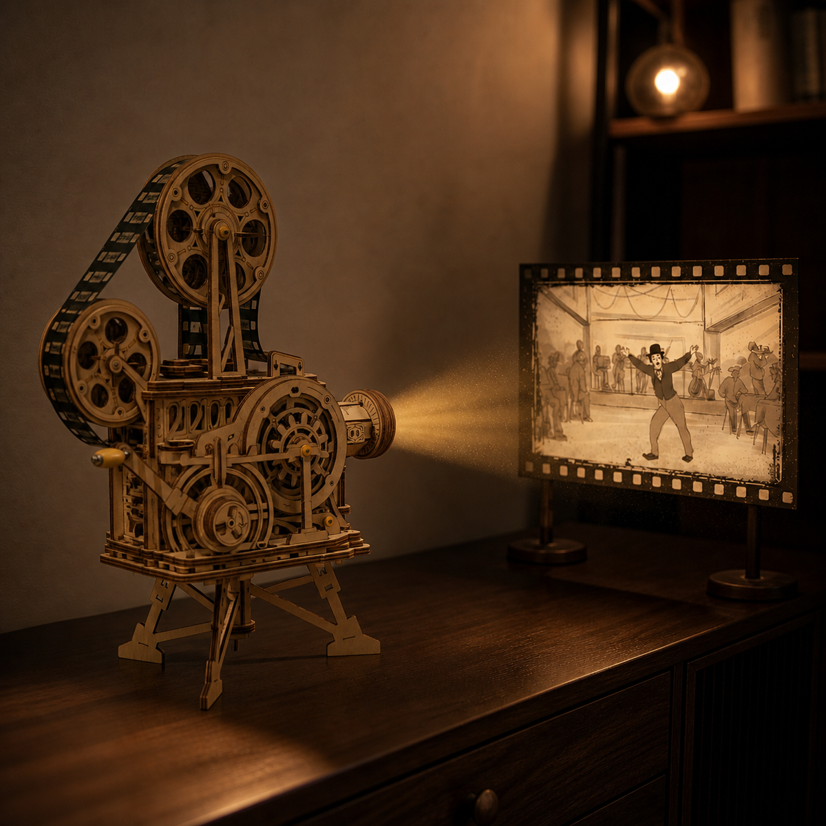 Silent Cinema – Wooden Film Projector Model Kit