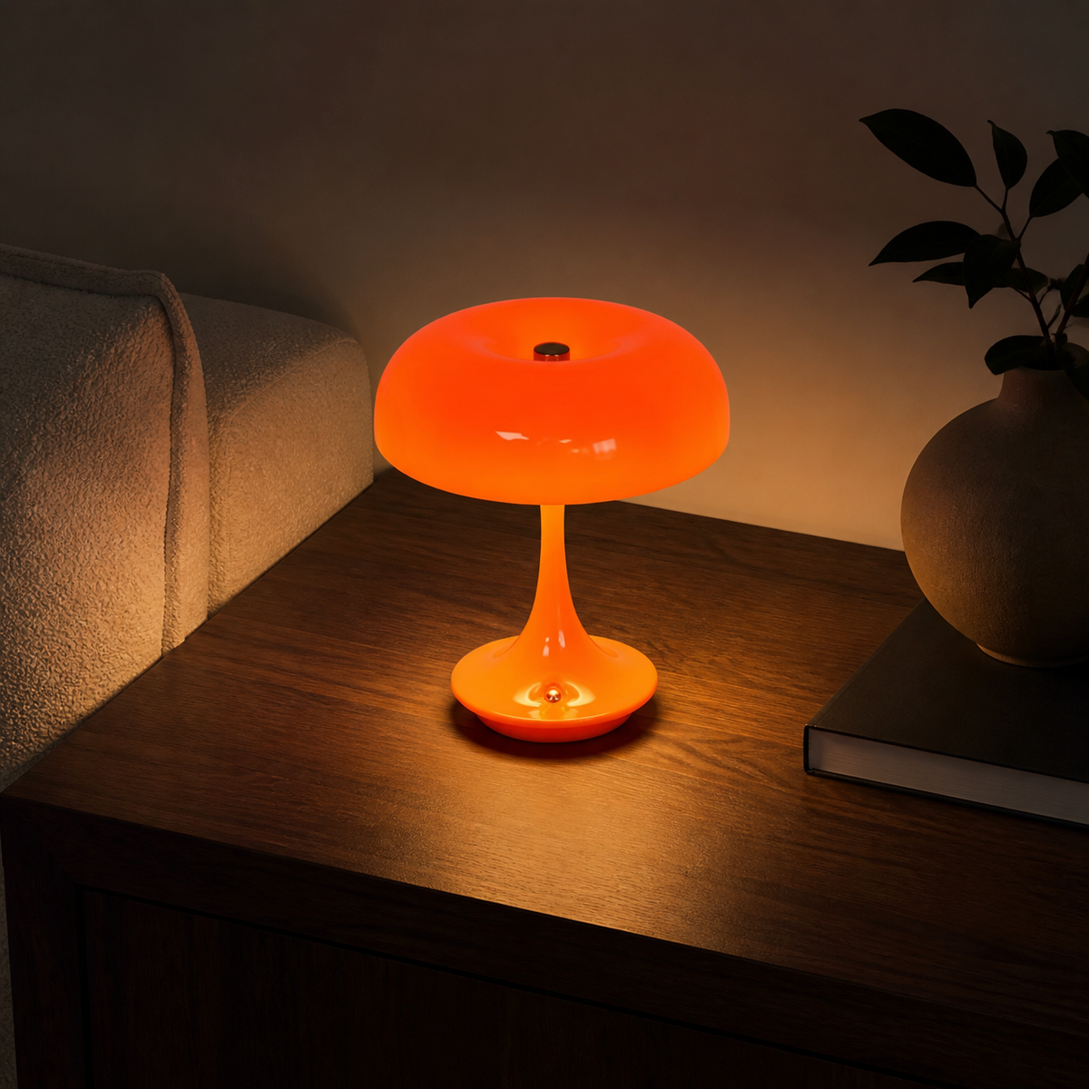 Tangerine Dream – Dimmable USB Mushroom Table Lamp