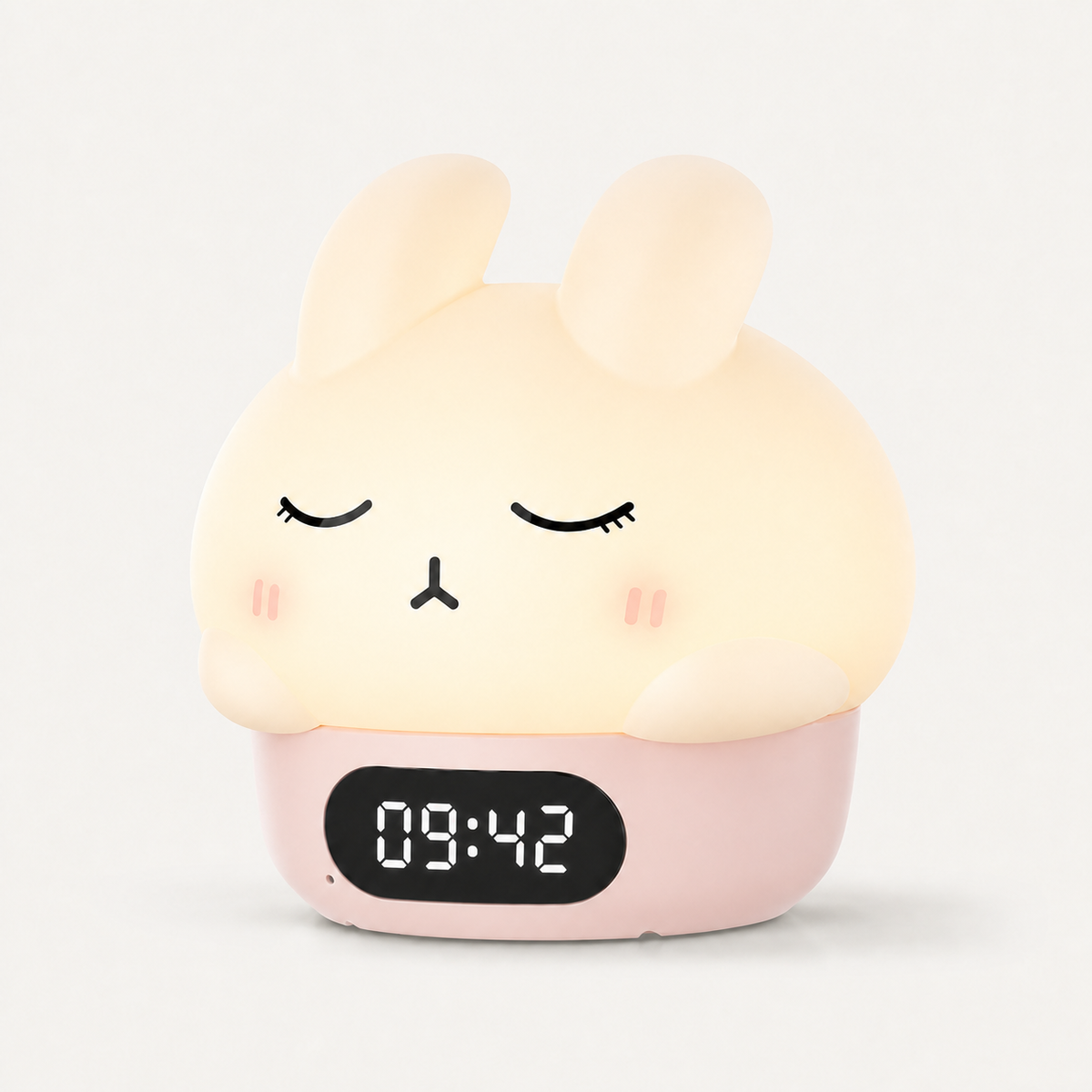 
ObiHoppy – Silicone Bunny Alarm Clock & Night Lamp - studio view