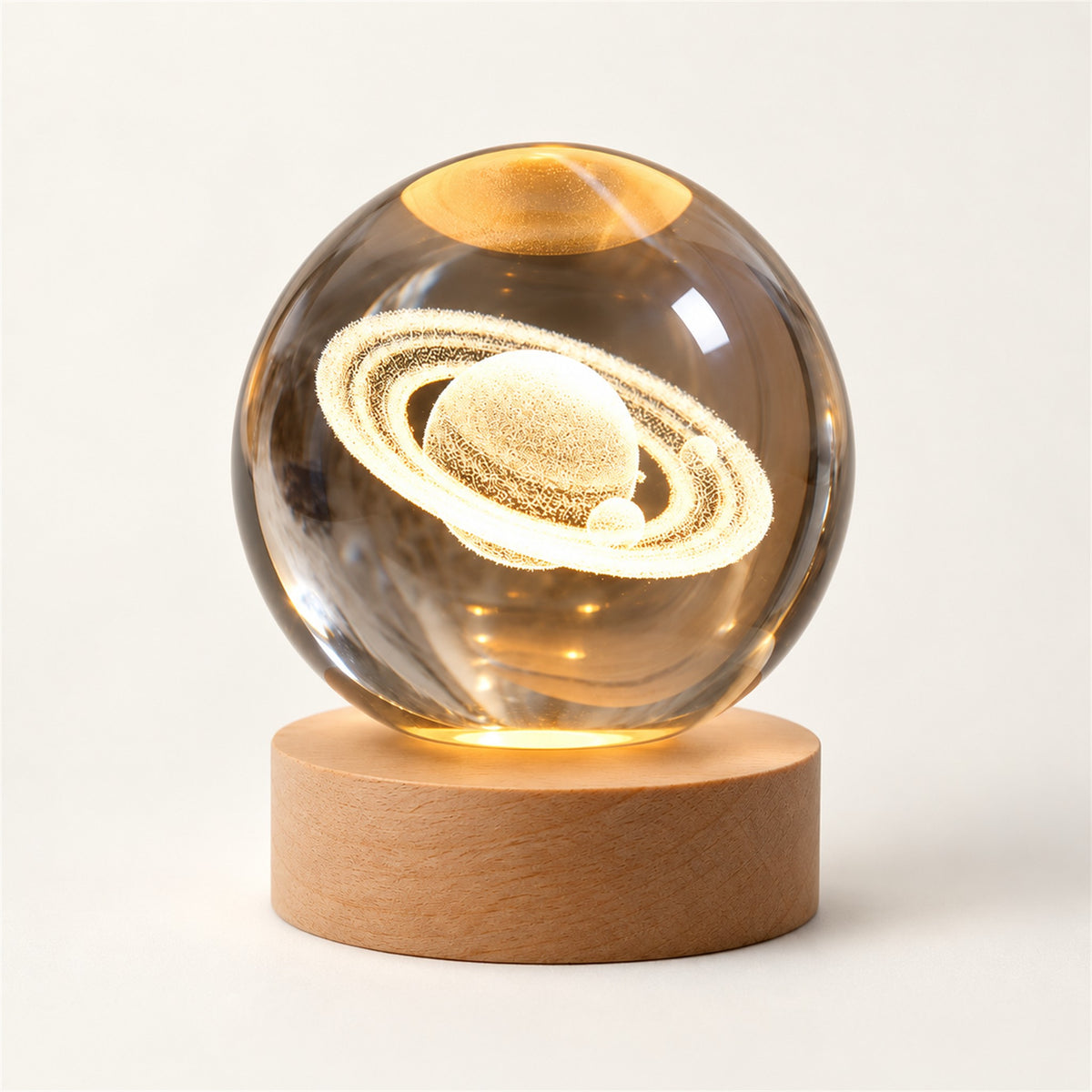Solar System – Crystal Ball Space Lamp - Saturn variant