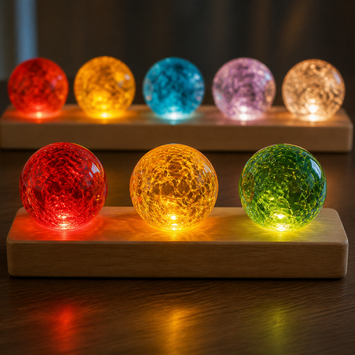 Healing Spheres – Natural Stone Lamp Set