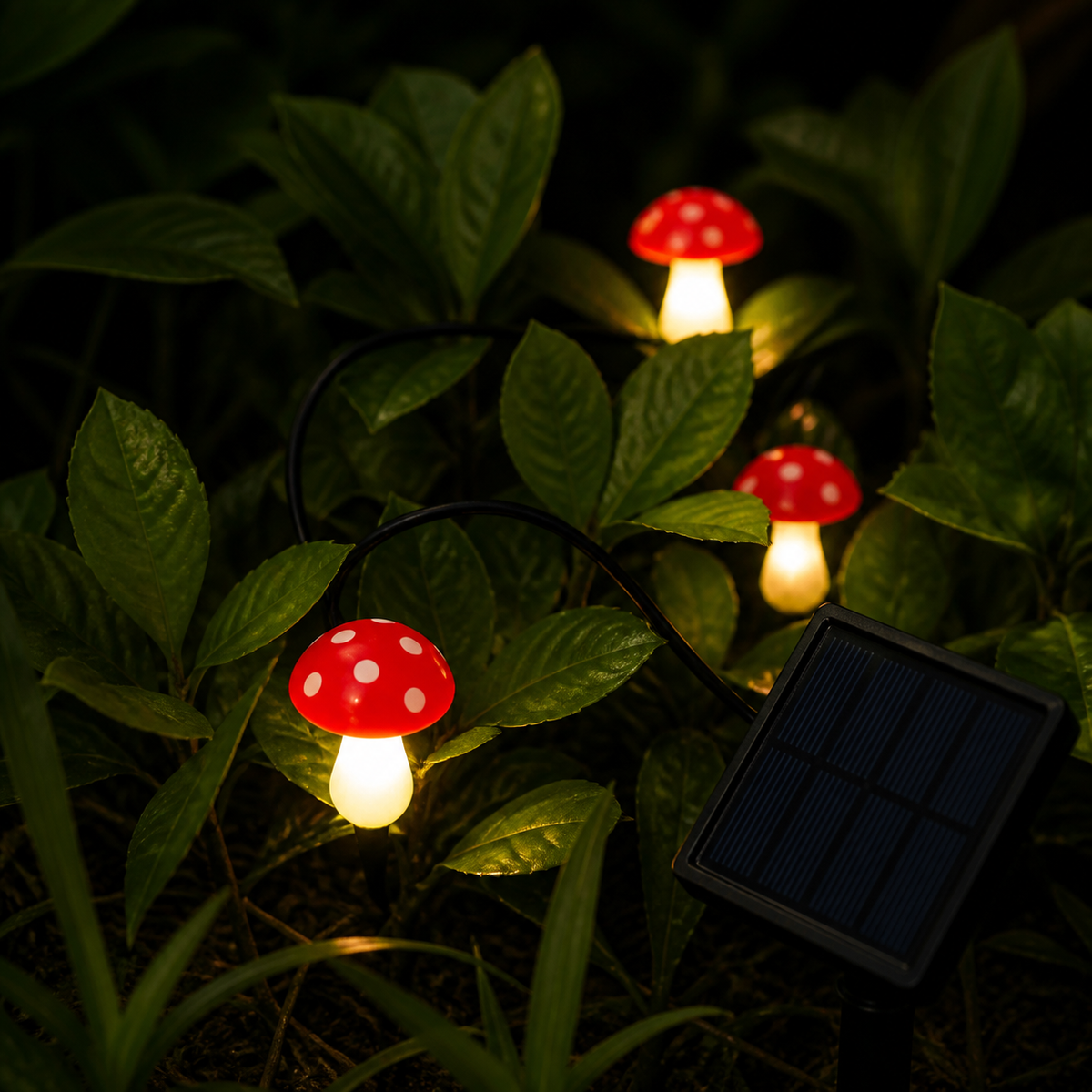 Toadstool Path – Solar Mushroom Garden Lamps