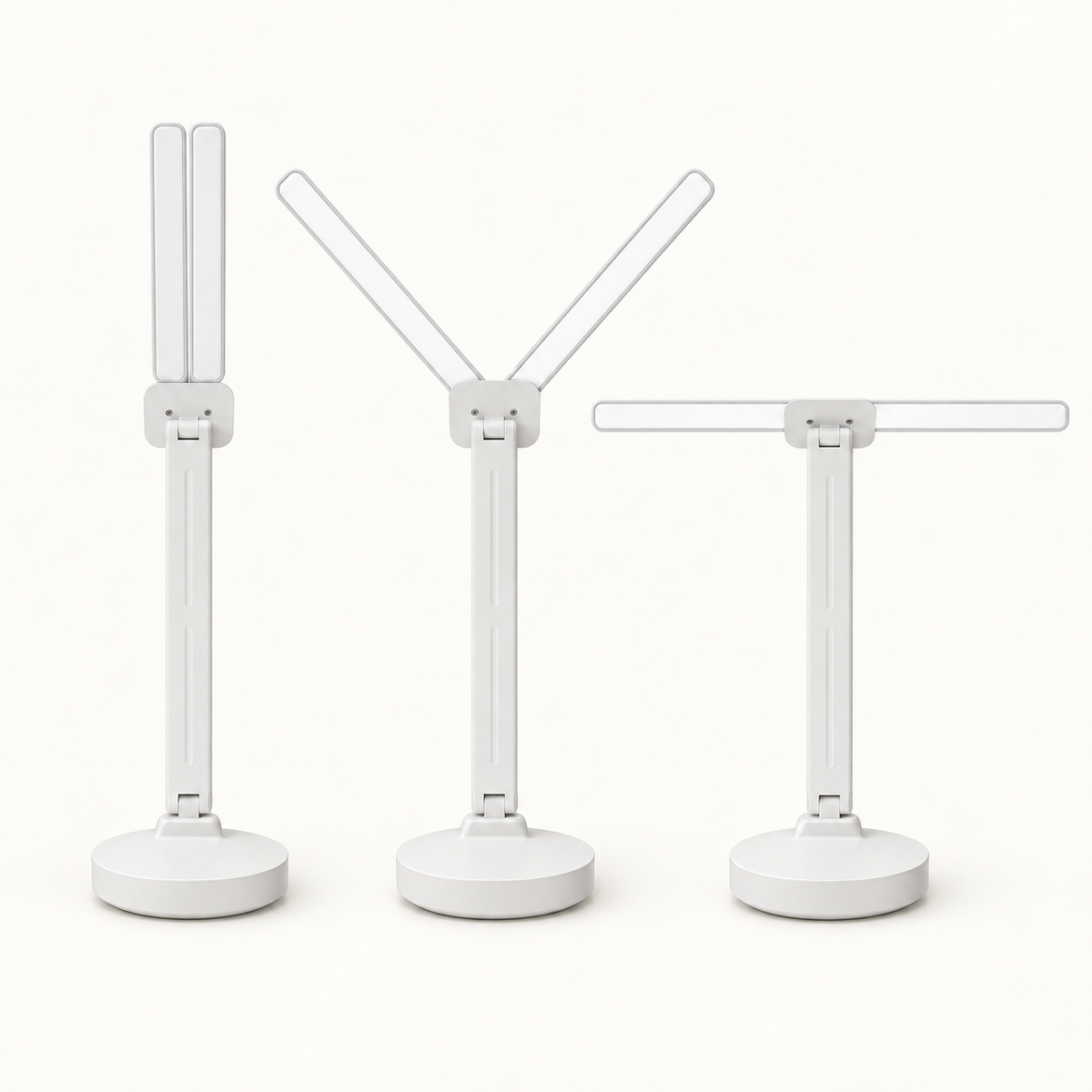 twin-wing-folding-positions — authentic round-base Twin Wing lamp