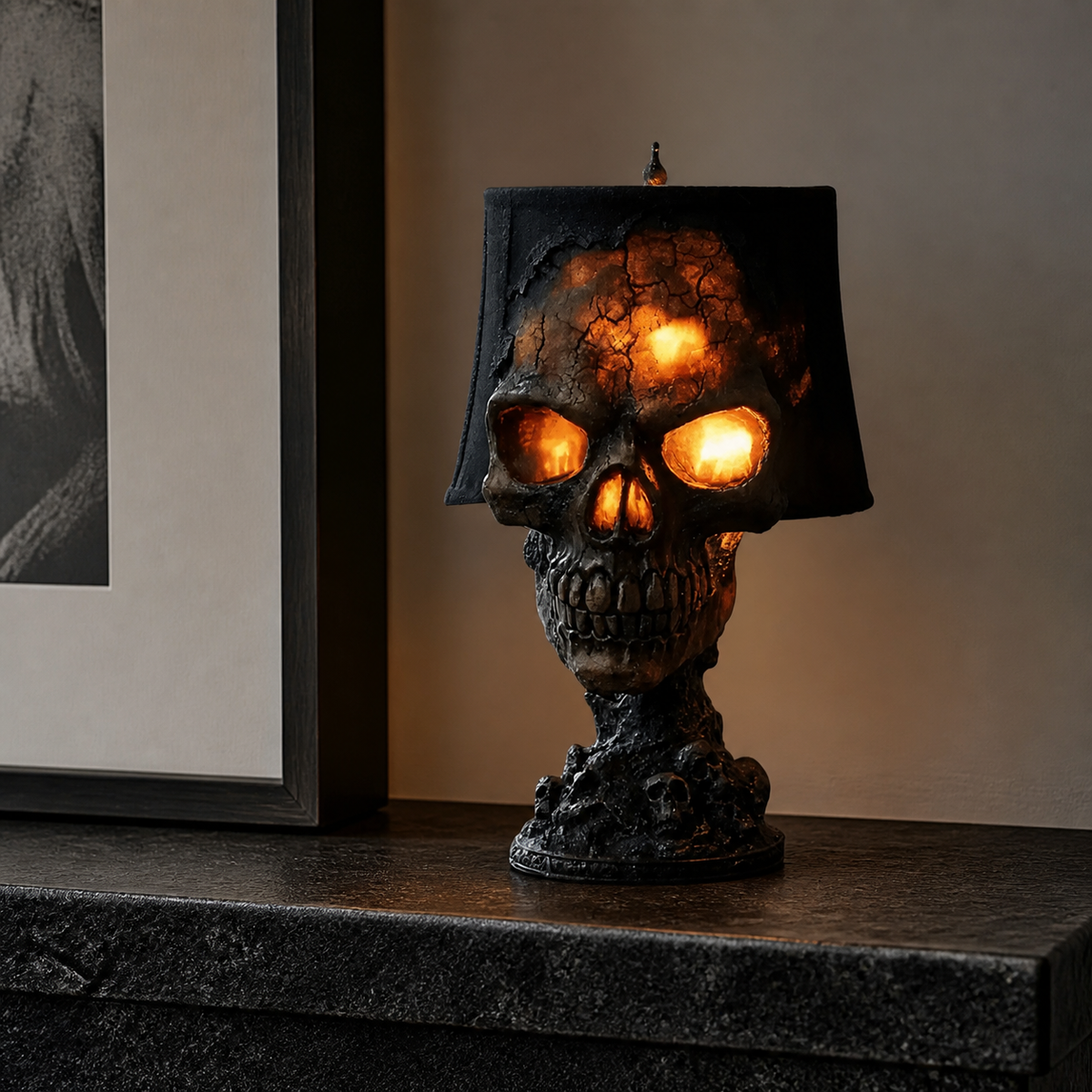 Cracked Skull – Resin Skull Lamp