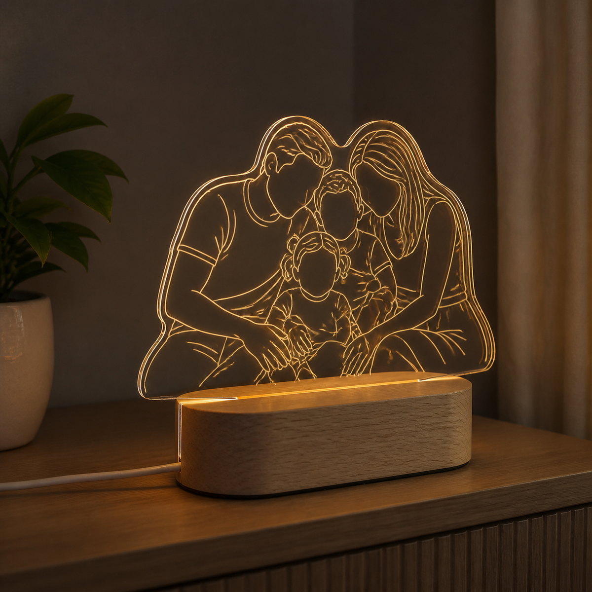 Line Portrait – Personalized 3D Photo Lamp