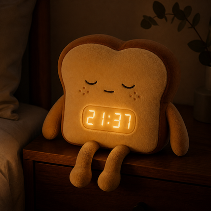 ObiCrumb – Plush Toast Alarm Clock & Night Lamp