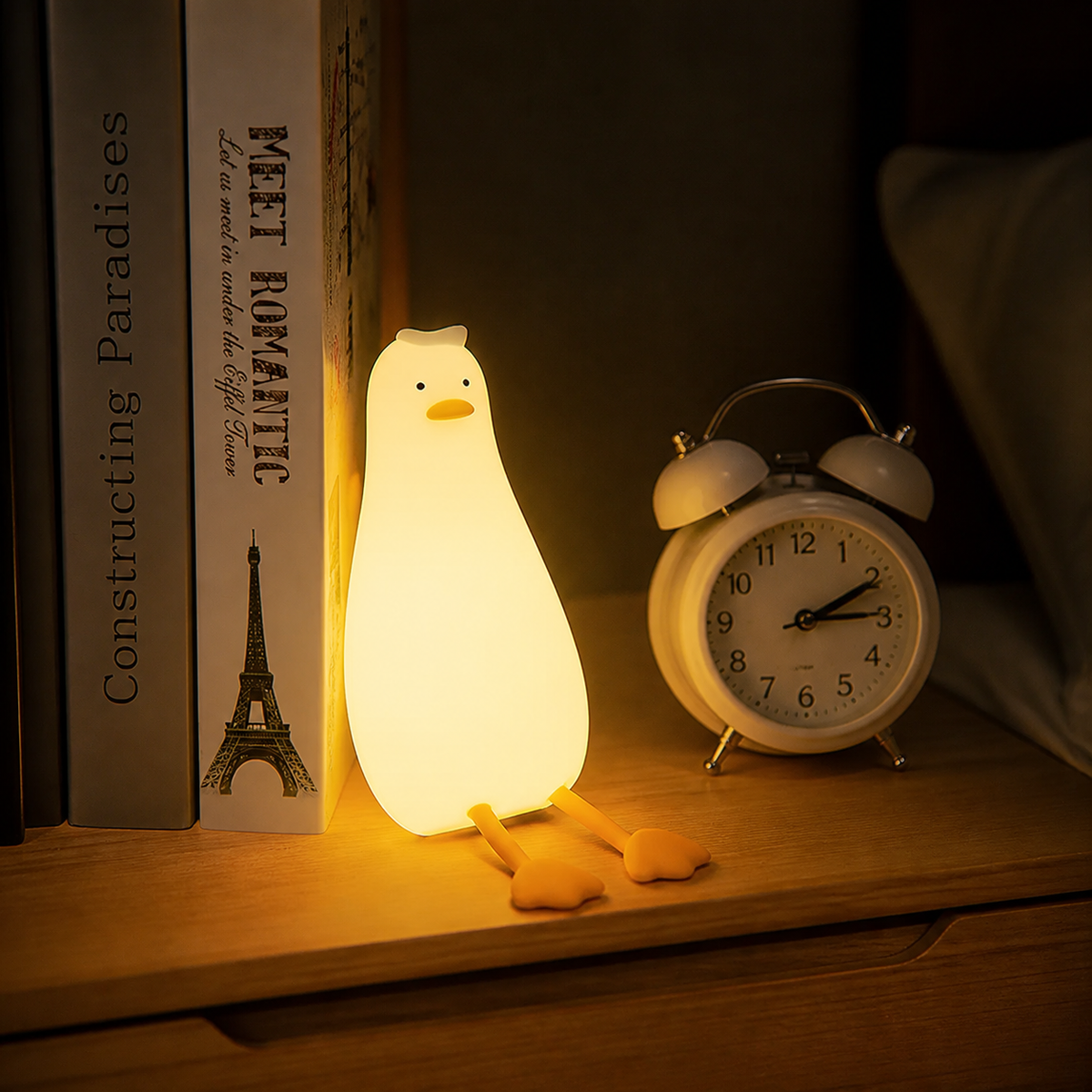 ObiWaddle – Cartoon Duckling Night Lamp - nighttime view