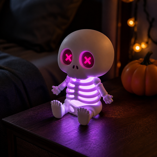 ObiSkully – Halloween Skull Lamp - nighttime view
