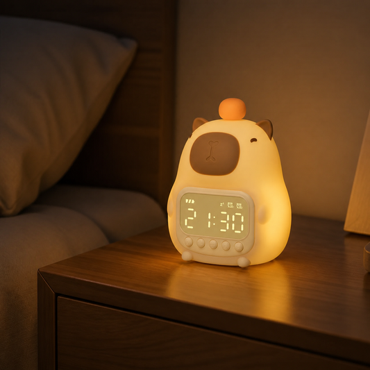 ObiTickTock – Capybara Alarm Clock & Night Lamp - nighttime view