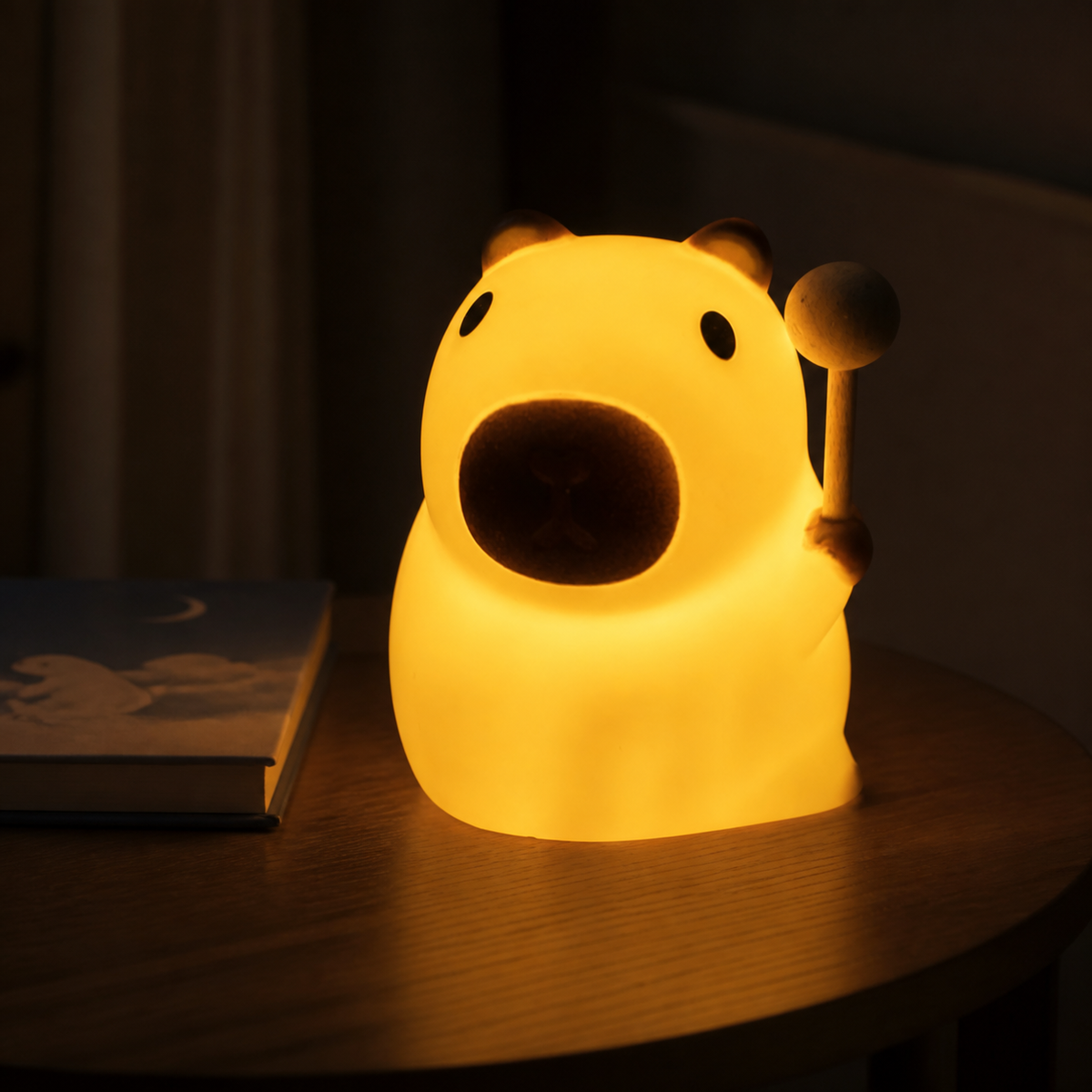 ObiPandi – Panda & Capybara Touch Night Lamp - nighttime view