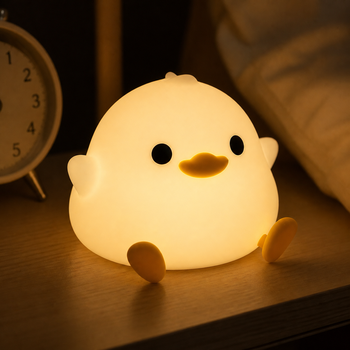 
ObiPuddles – Chubby Duck Night Lamp - nighttime view