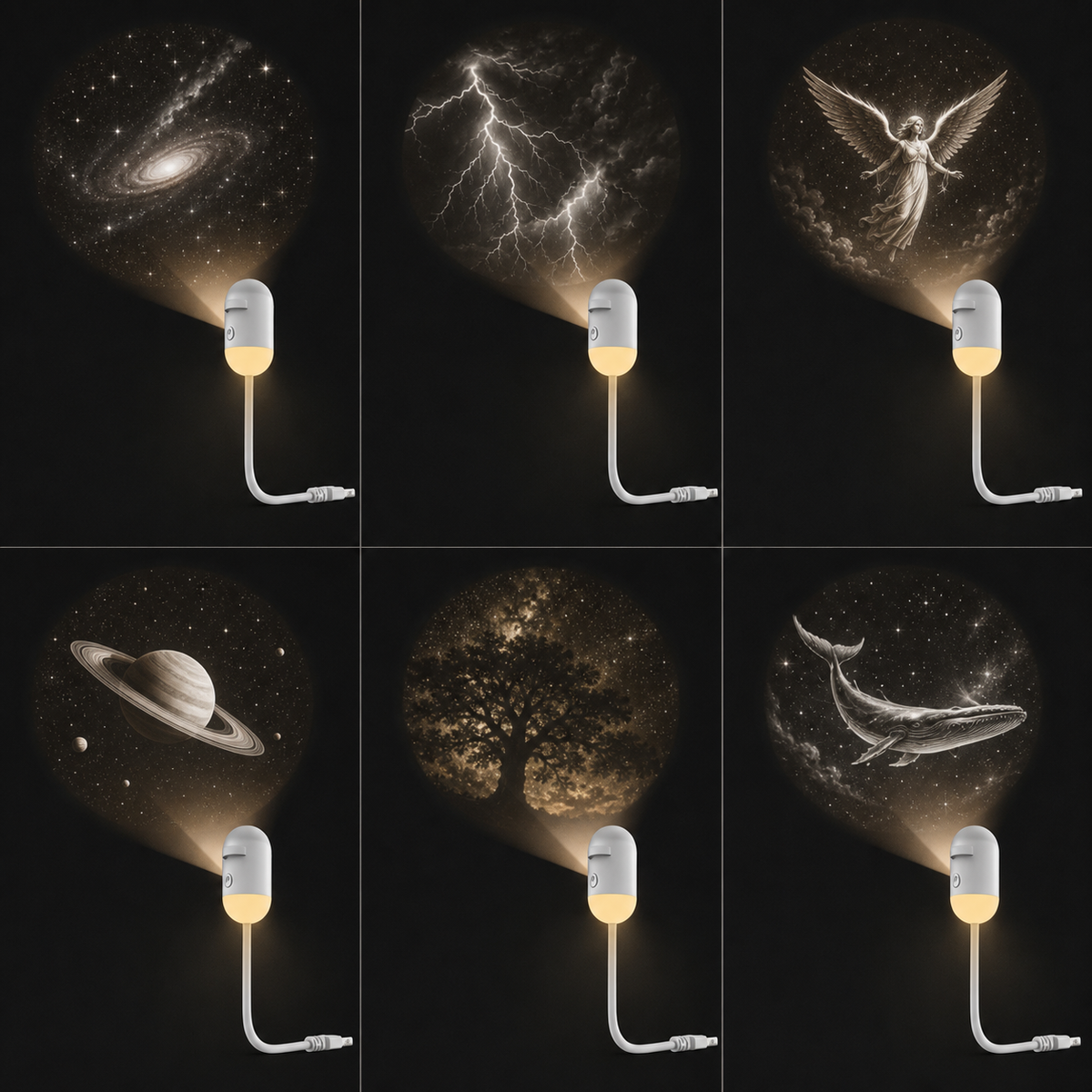Twin Galaxy – 2-in-1 Mini Galaxy Projector Lamp