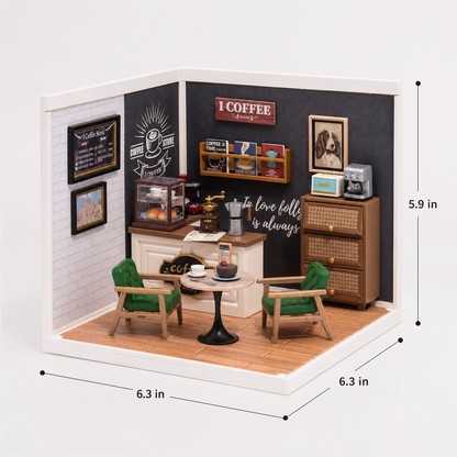 Corner Café – Miniature Shop Building Block Set with LED