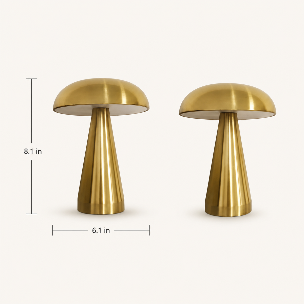 
Golden Cap – Rechargeable Metal Mushroom Table Lamp