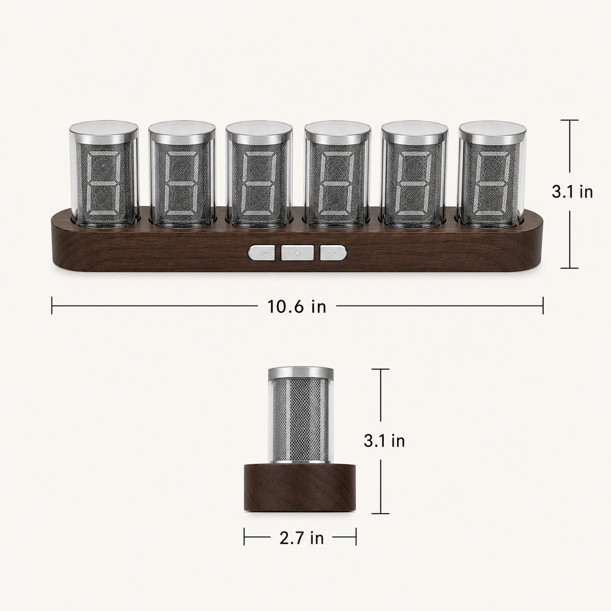 
Nixie Clock – RGB Digital Tube-Style Desk Clock