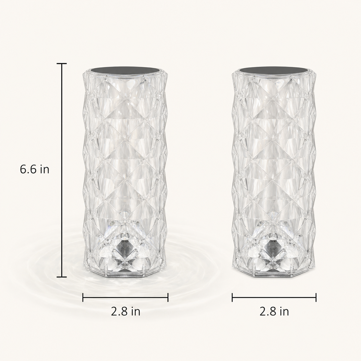 
Crystal Rose – Rechargeable 16-Color Bedside Lamp